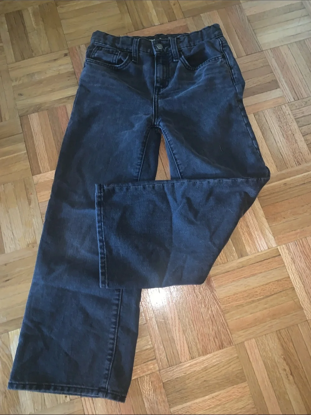 Old Navy High Rise Baggy Wide Leg BLACK WASH Jeans - Girls Size 10